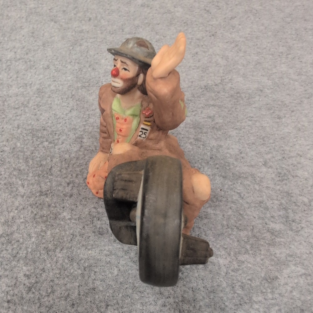 Emmett Kelly Jr Collectibles Porcelain Clown Figurine Riding Unicycle - Picture 2 of 7